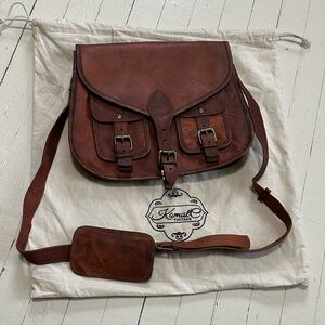KomalC Vintage Brown Leather Shoulder Bag
